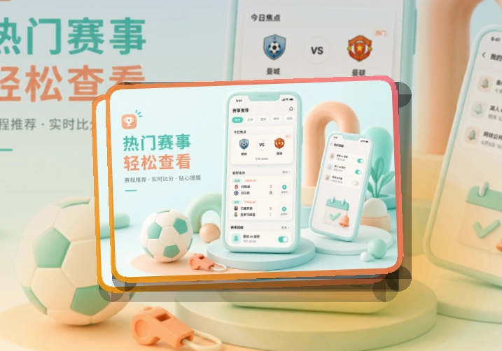 轻量下载 · 赛事信息App · 临场看赛少走弯路界面展示